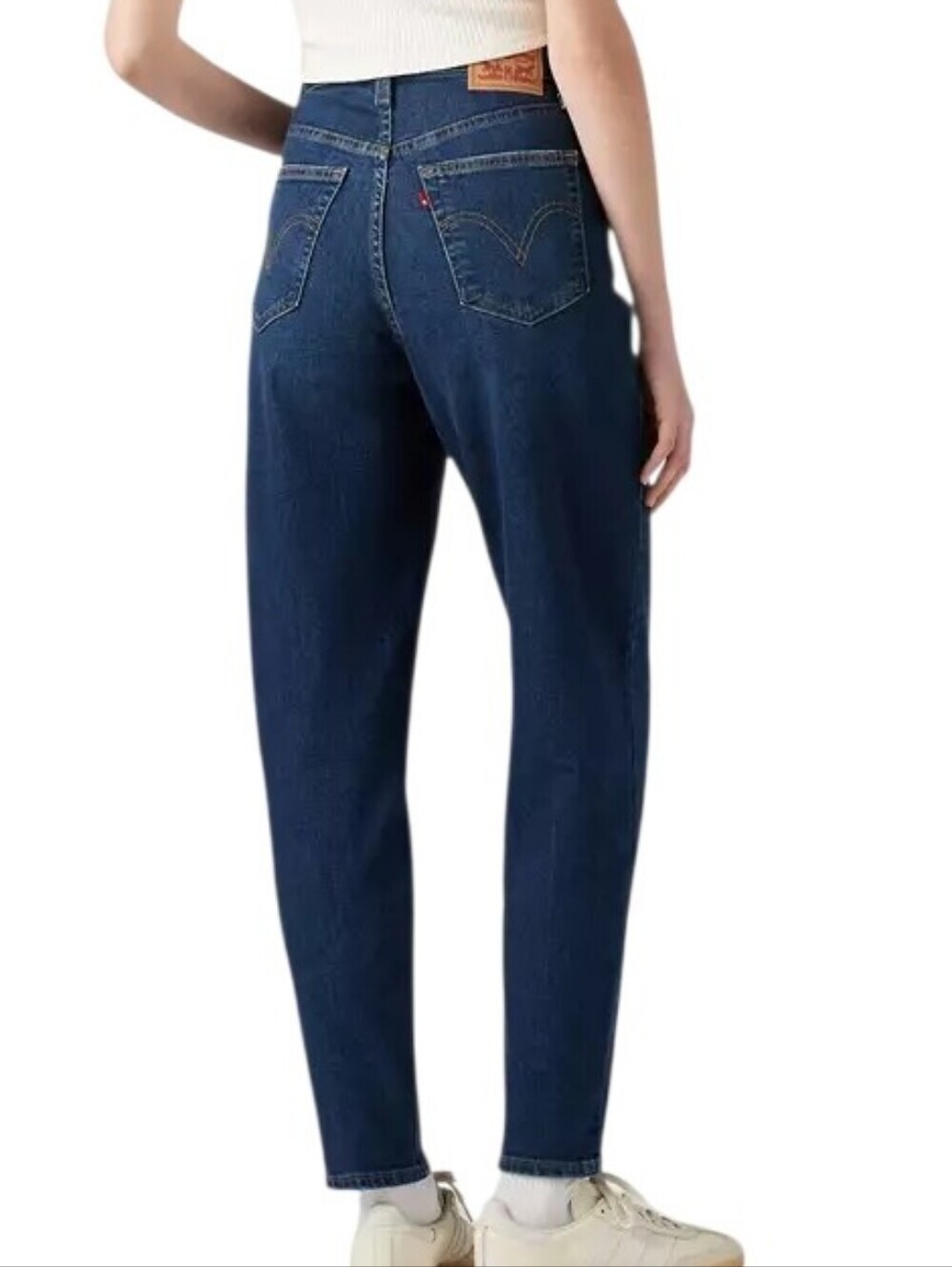 Levis High Waisted Mom Jeans Women 26 Dark Blue Denim